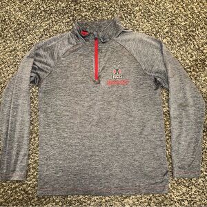 Milwaukee Bucks Gray and Red Athletic Pullover
